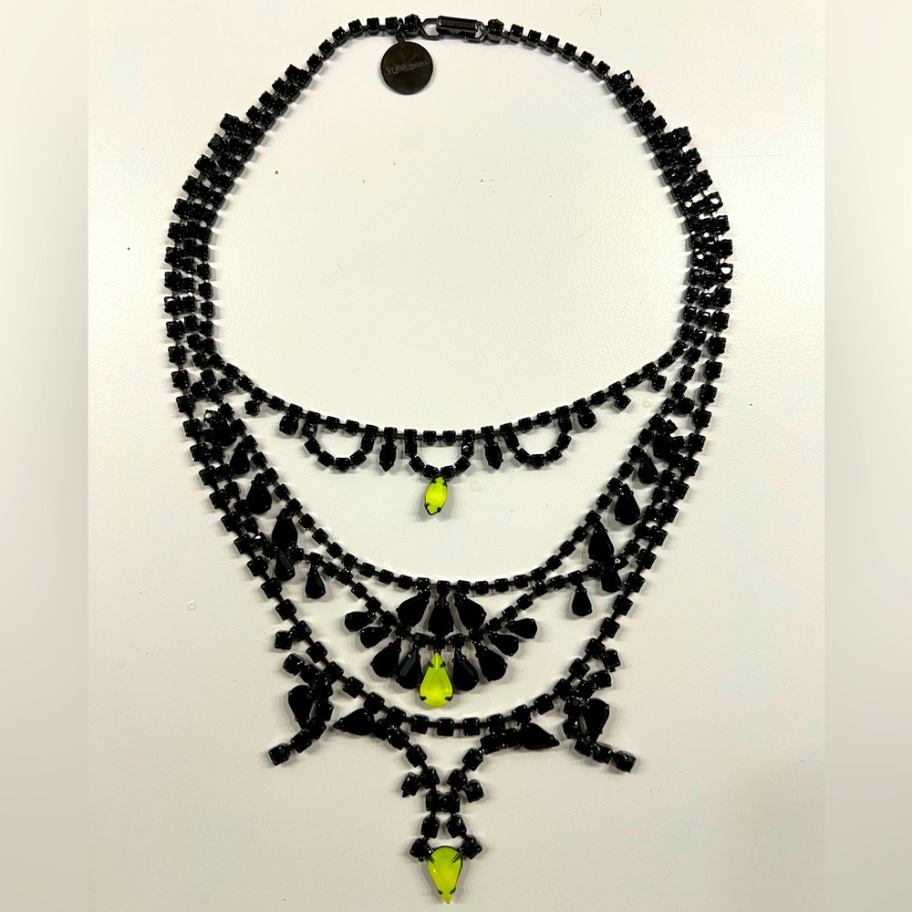 Tom Binns Black and Fluorescent Statement Necklace